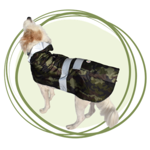 impermeable estampado de militar morados para perros
