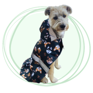 impermeable estampado de cariperritos para perros