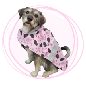 impermeable estampado de ojo turco rosado o azul para perros
