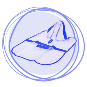 Capa Impermeable Transparente con Bordes Azules para Perros