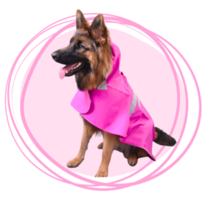 capa impermeable reflectiva rosada para perros